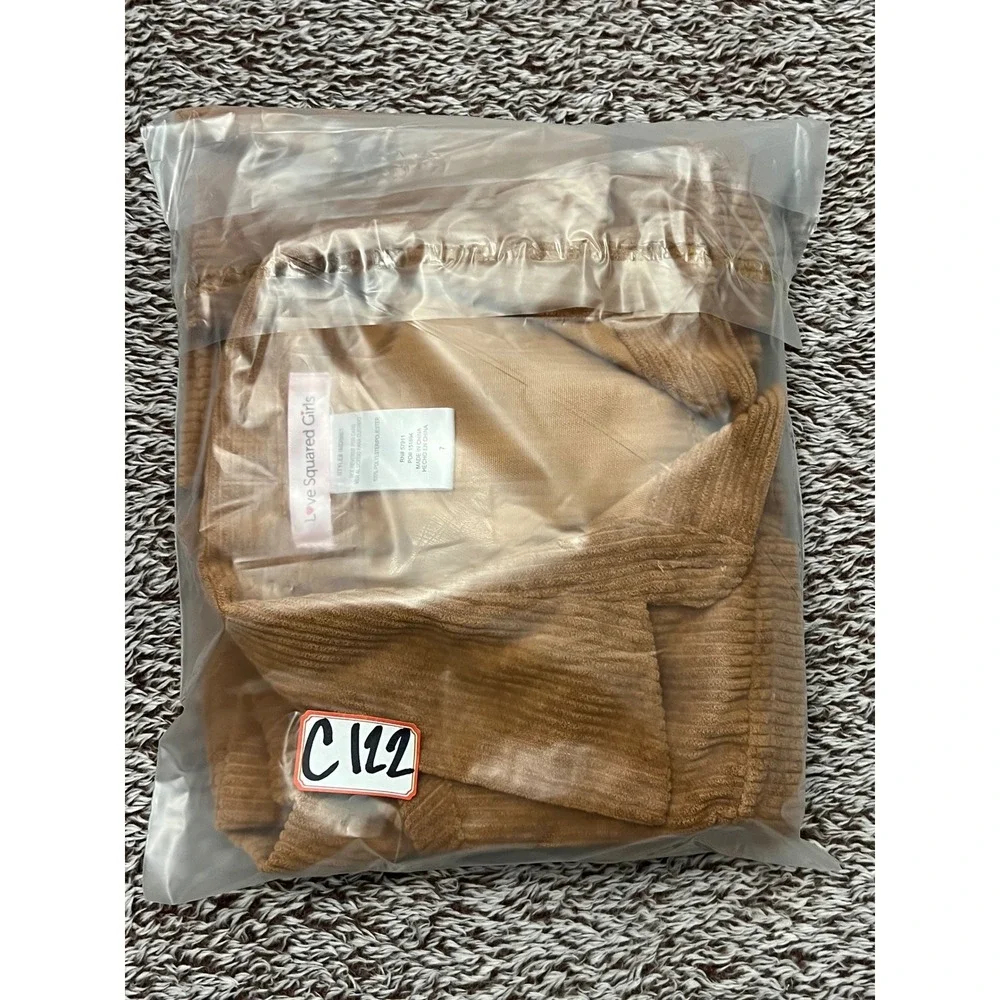 Love Squared Girls Size 7 Brown Corduroy Cropped Jacket Button Front Pockets